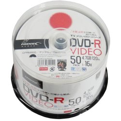 画像1: HIDISC　TYDR12JCP50SP DVD-R 録画用（ＣＰＲＭ対応） 16倍速 120分 ホワイトワイドプリンタブル スピンドルケース 50枚  