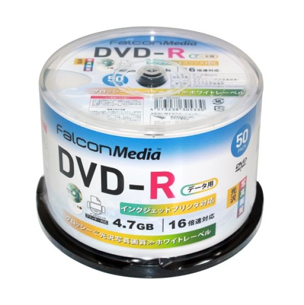 画像1: FalconMedia　BE033  グロッシー（光沢写真画質）ＤＶＤ-Ｒ１６倍 ★送料無料★ １ケース６００枚  (1)