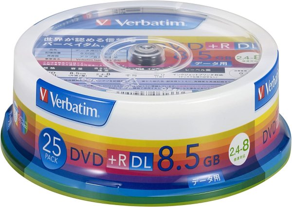 画像1: Verbatim DTR85HP25V1 ＤＶＤ+Ｒ　DL８倍 ★送料無料★ １スピンドル２５枚 (1)