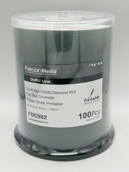 画像1:  Ｆａｌｃｏｎ　FDC002 ダイヤモンドFull Dye CoverageＣＤ-Ｒ52倍 ★送料無料★ 1ケース600枚  (1)